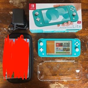 Turquoise Nintendo Switch Lite Bundle! SD CARD, CASE, and ACCESSORIES